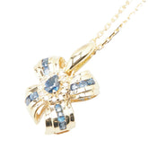 K18YG イエローゴールド サファイア0.57ct ダイヤ0.9ct ペンダントネックレス レディース 【中古】